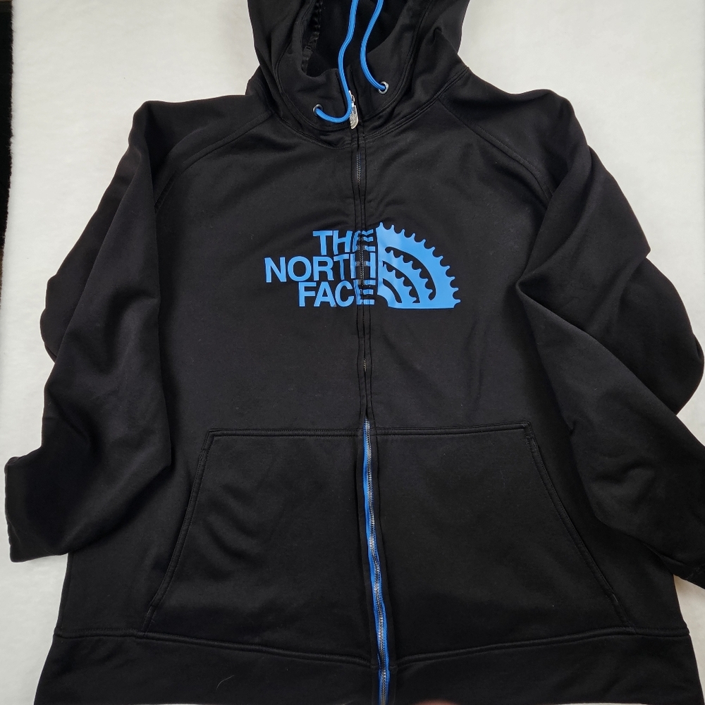 The North Face Black Cryptic Hoodie Hooded Jacket‎ XXL Pockets Full Zip Outdoors